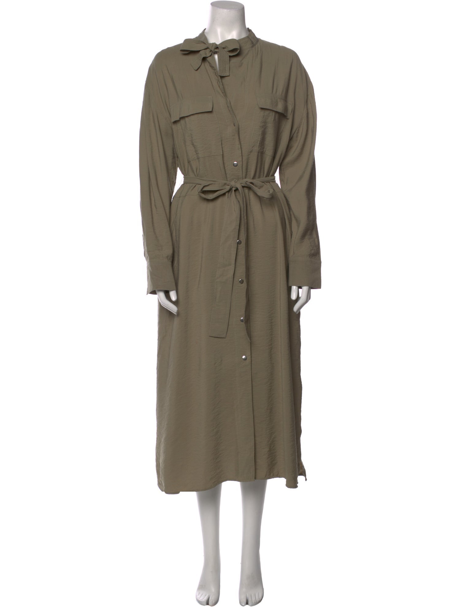 Vince Tie Neck Long Dress